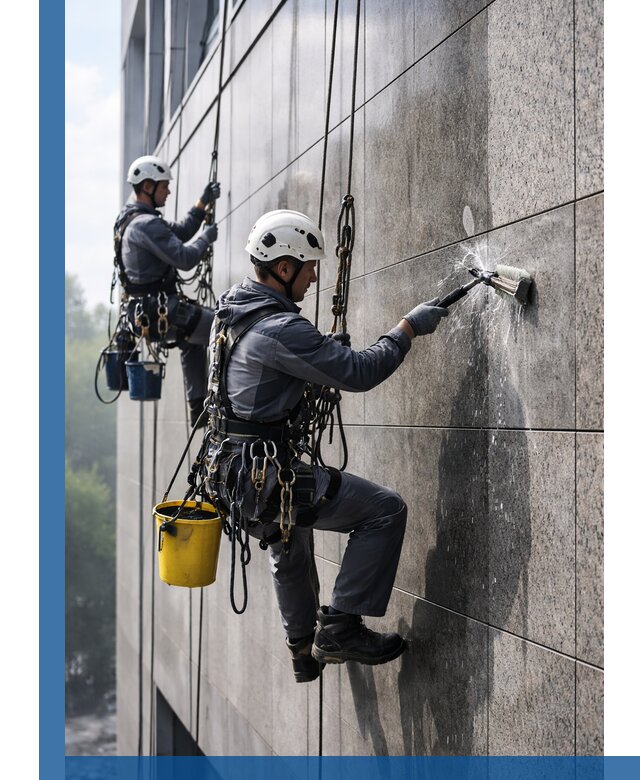 Профессиональная мойка фасада из керамогранита в Ростове-на-Доне