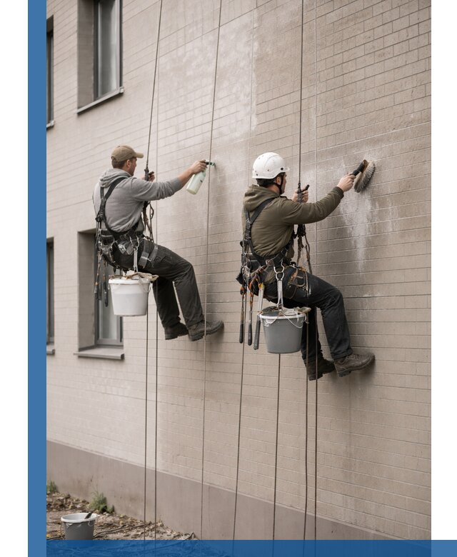 Удаление высолов с фасада зданий в Ростове-на-Доне без повреждений и следов