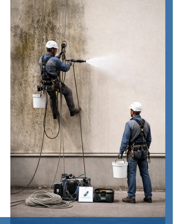 Очистка фасада от плесени в Ростове-на-Доне от 313 р. | ВЫСОТНИК-Рст