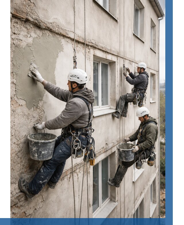 Ремонт штукатурного фасада в Ростове-на-Доне от 782 р. под ключ | ВЫСОТНИК-Рст