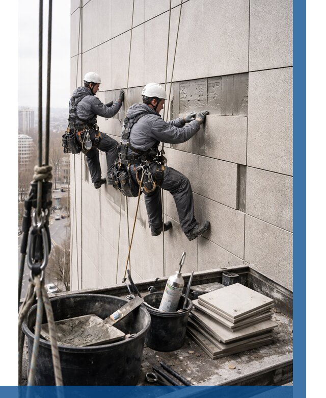 Ремонт фасада из керамогранита в Ростове-на-Доне от 2607 р. | ВЫСОТНИК-Рст