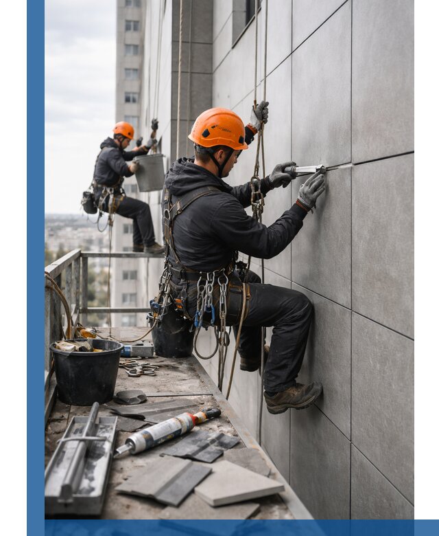 Профессиональный ремонт фасада из керамогранита в Ростове-на-Доне