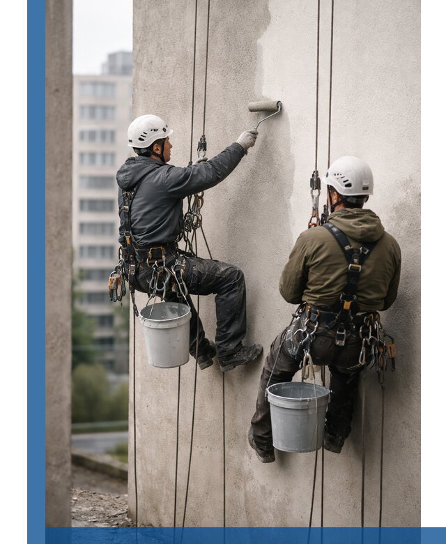 Покраска фасадов высотными альпинистами в Ростове-на-Доне с гарантией