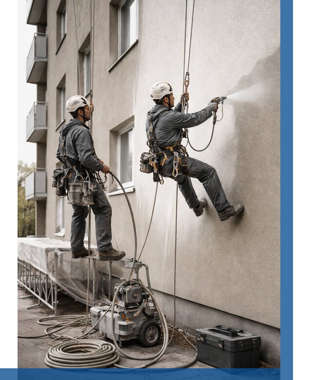 Безвоздушная покраска фасада в Ростове-на-Доне от 229 р/м² | ВЫСОТНИК-Рст