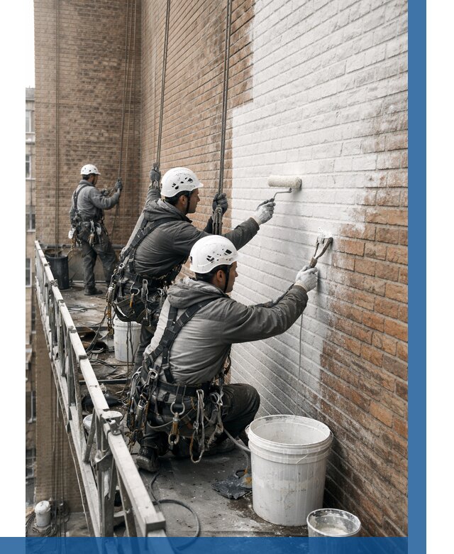 Покраска кирпичного фасада в Ростове-на-Доне от 365 р. | ВЫСОТНИК-Рст