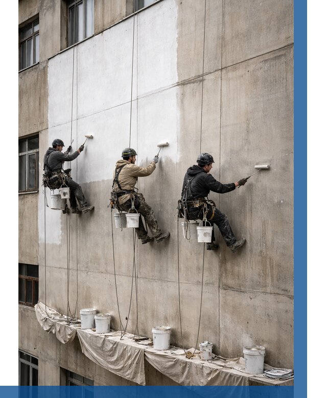 Покраска бетонного фасада в Ростове-на-Доне от 365 р за м2 | ВЫСОТНИК-Рст