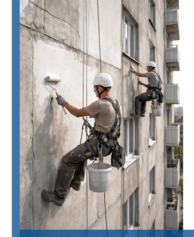 Покраска бетонного фасада в Ростове-на-Доне для жилых и промышленных объектов