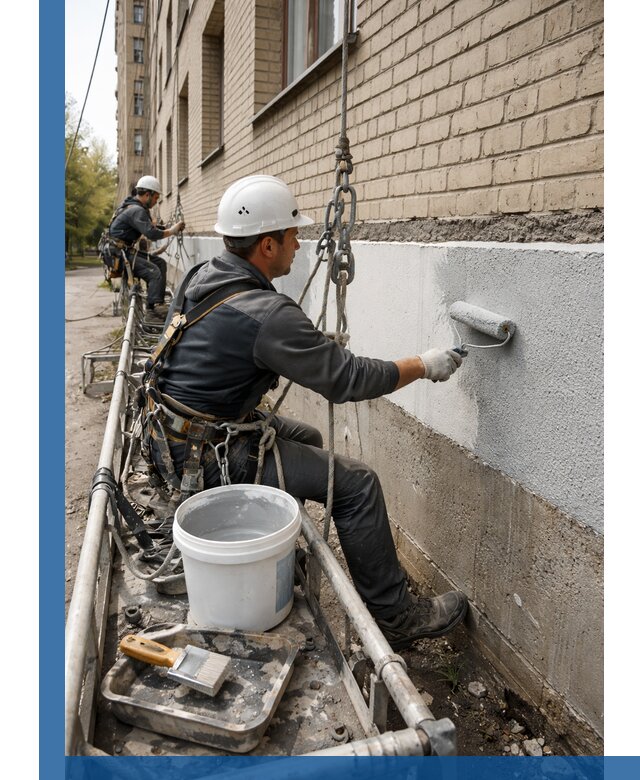 Окраска цоколя здания в Ростове-на-Доне профессионально и надежно