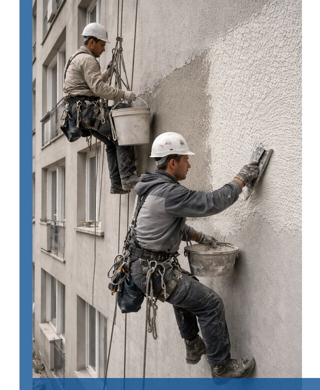 Нанесение декоративной штукатурки короед на фасад в Ростове-на-Доне