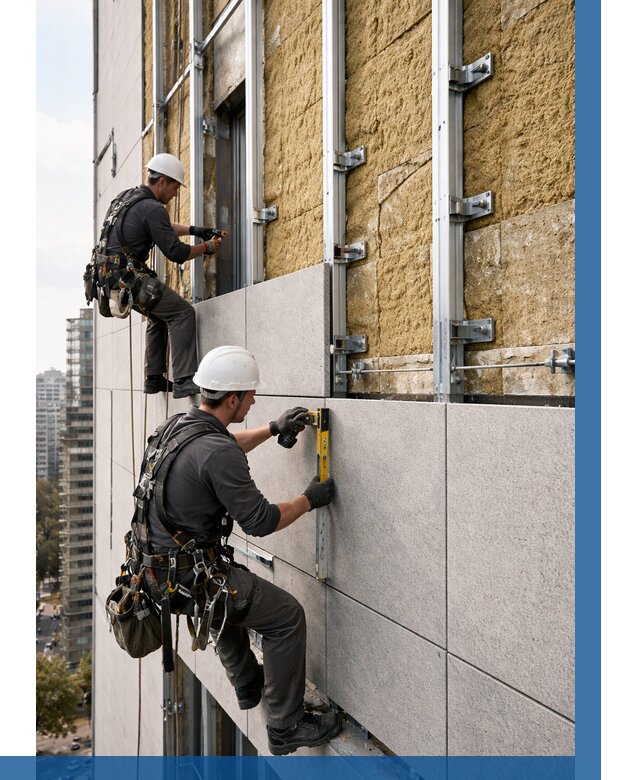 Монтаж вентилируемого фасада в Ростове-на-Доне от 3650 р. | ВЫСОТНИК-Рст