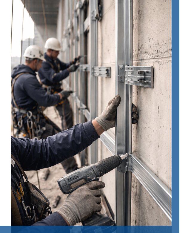 Монтаж подсистемы вентфасада в Ростове-на-Доне от 886 р. | ВЫСОТНИК-Рст