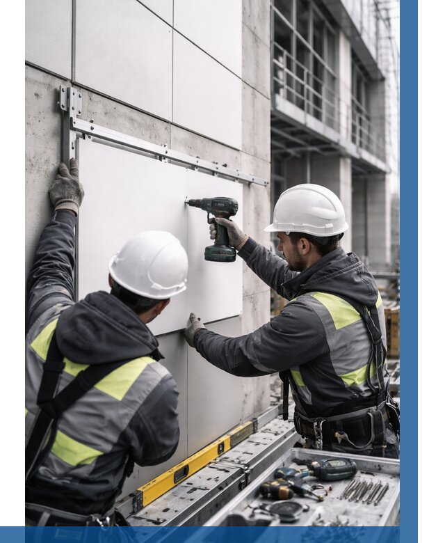 Монтаж композитных панелей фасада в Ростове-на-Доне от 2607 р. | ВЫСОТНИК-Рст