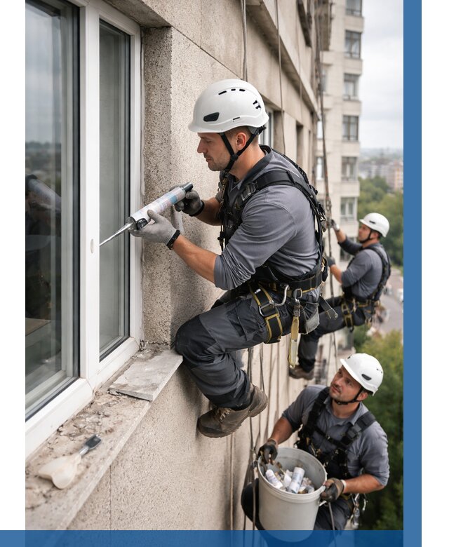 Герметизация оконных швов снаружи в Ростове-на-Доне от 1564 р. | ВЫСОТНИК-Рст