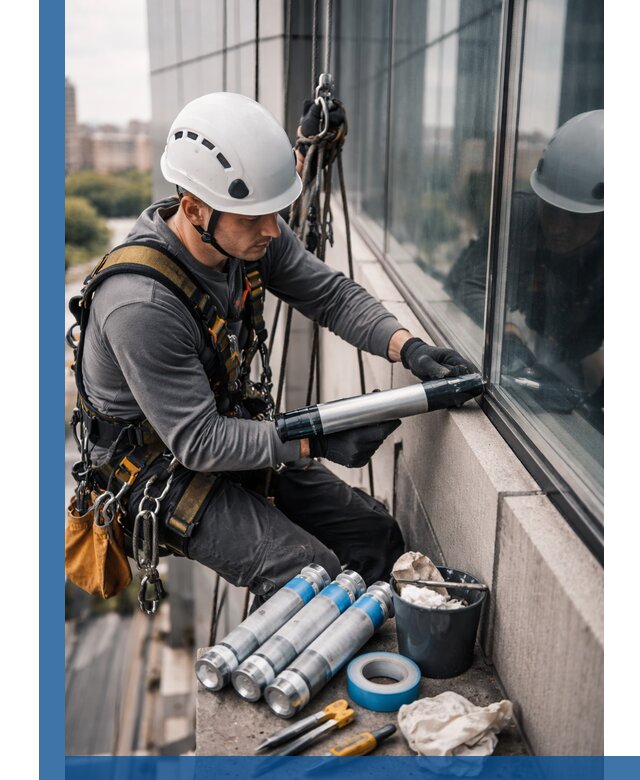 Герметизация стыков витража в Ростове-на-Доне для герметичных фасадов