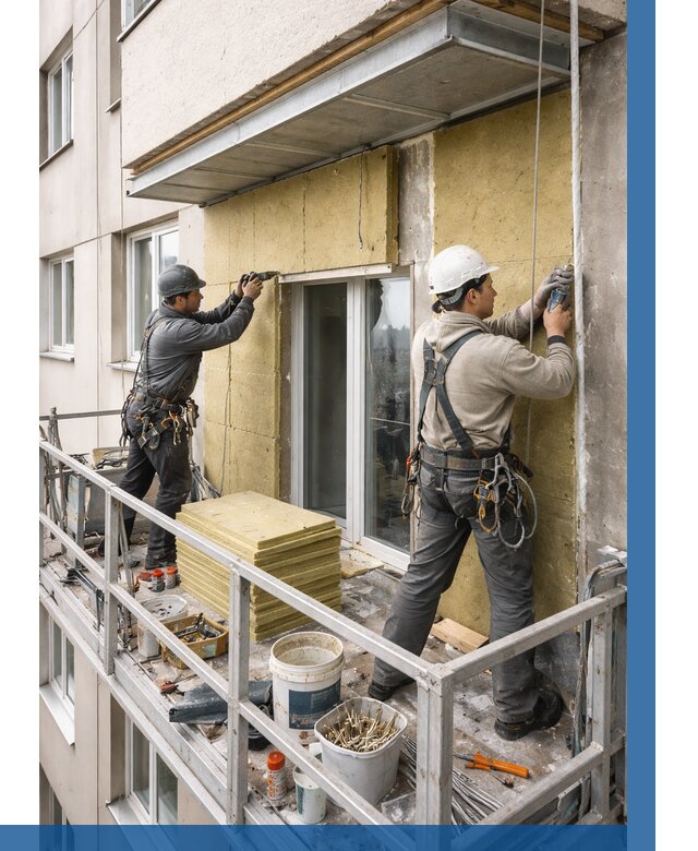 Утепление балкона снаружи в Ростове-на-Доне от 1669 р. под ключ ВЫСОТНИК-Рст