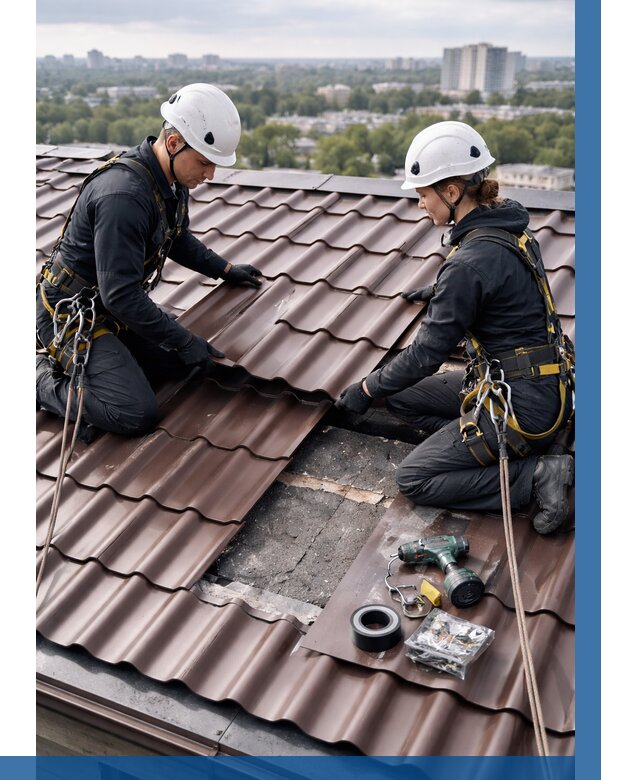 Ремонт металлочерепицы на крыше в Ростове-на-Доне от 939 р. | ВЫСОТНИК-Рст