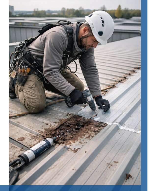 Ремонт профнастила на кровле в Ростове-на-Доне от 730 р. | ВЫСОТНИК-Рст