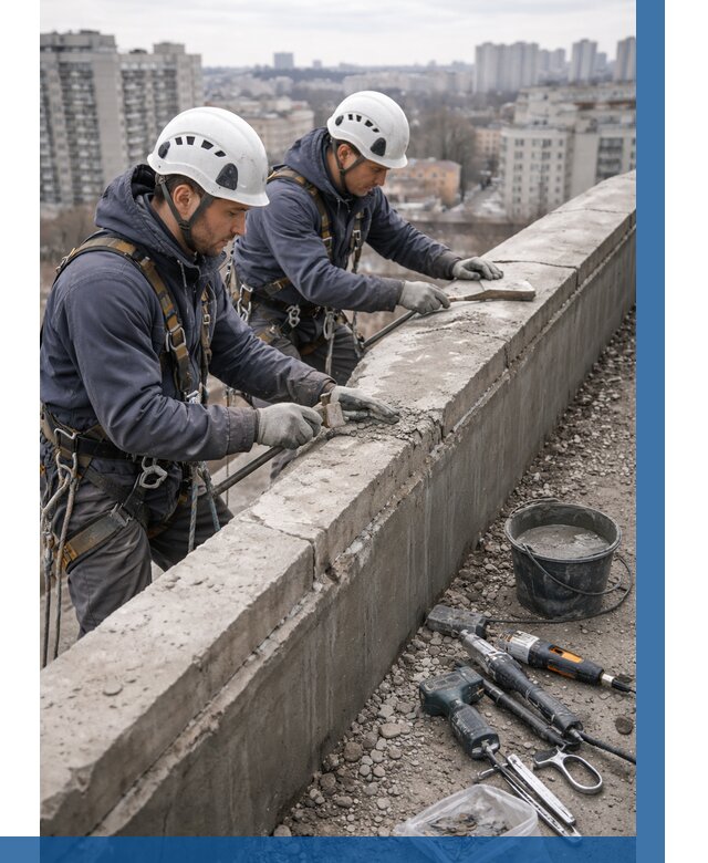 Ремонт парапета на кровле в Ростове-на-Доне от 1564 р. | ВЫСОТНИК-Рст