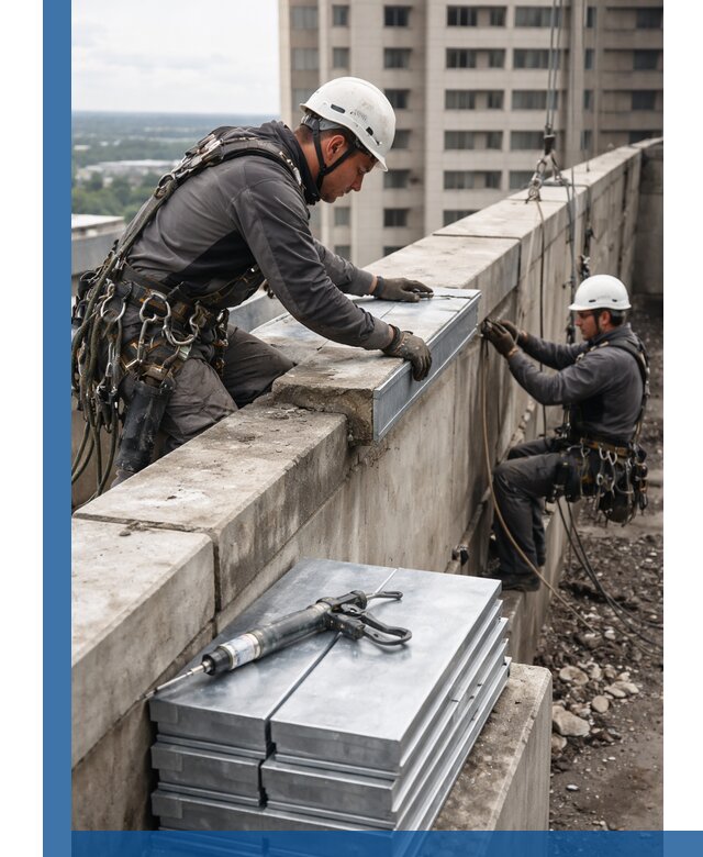 Замена парапетных крышек и установка новых в Ростове-на-Доне