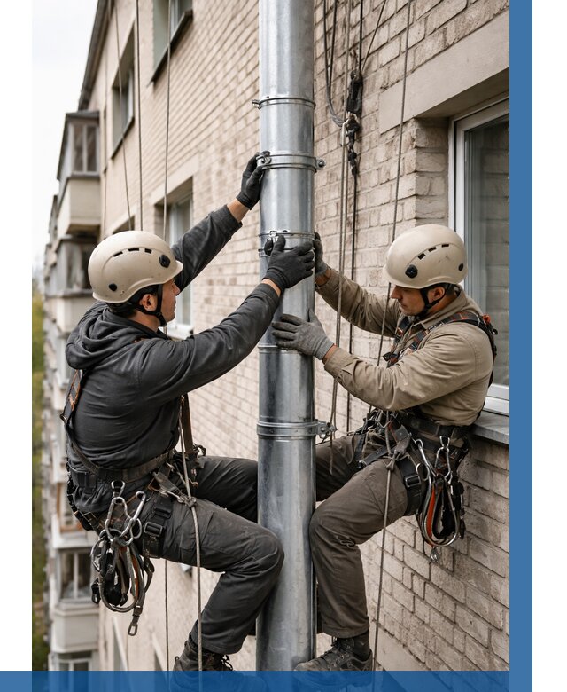 Замена водосточных труб в Ростове-на-Доне от 6779 р. | ВЫСОТНИК-Рст