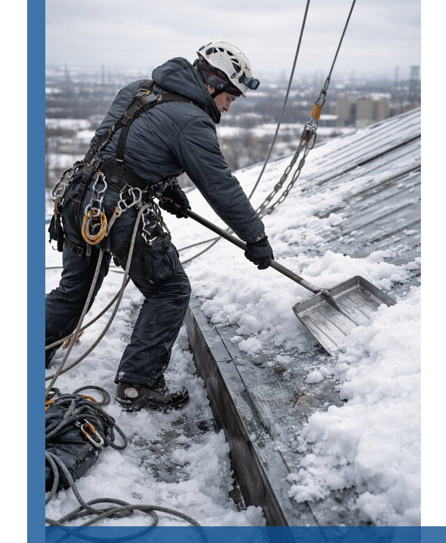 Профессиональная очистка кровли от снега и наледи в Ростове-на-Доне