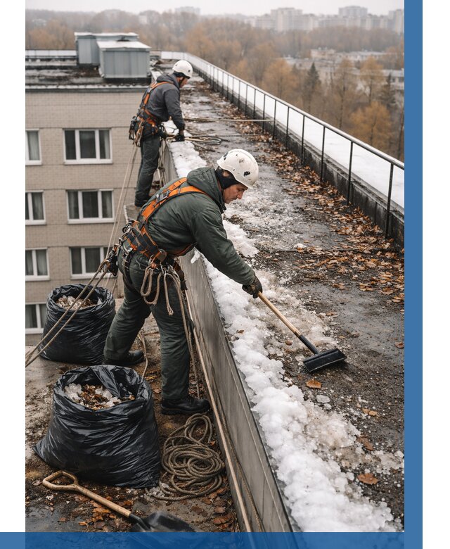 Очистка кровли по периметру в Ростове-на-Доне от 574 р. | ВЫСОТНИК-Рст