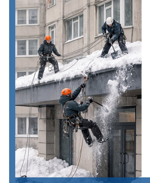 Безопасная очистка навесов от снега в Ростове-на-Доне круглогодично