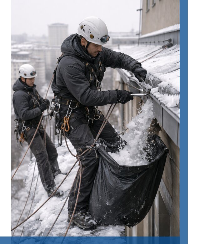 Аварийная очистка крыши в Ростове-на-Доне под ключ от 313 р. | ВЫСОТНИК-Рст