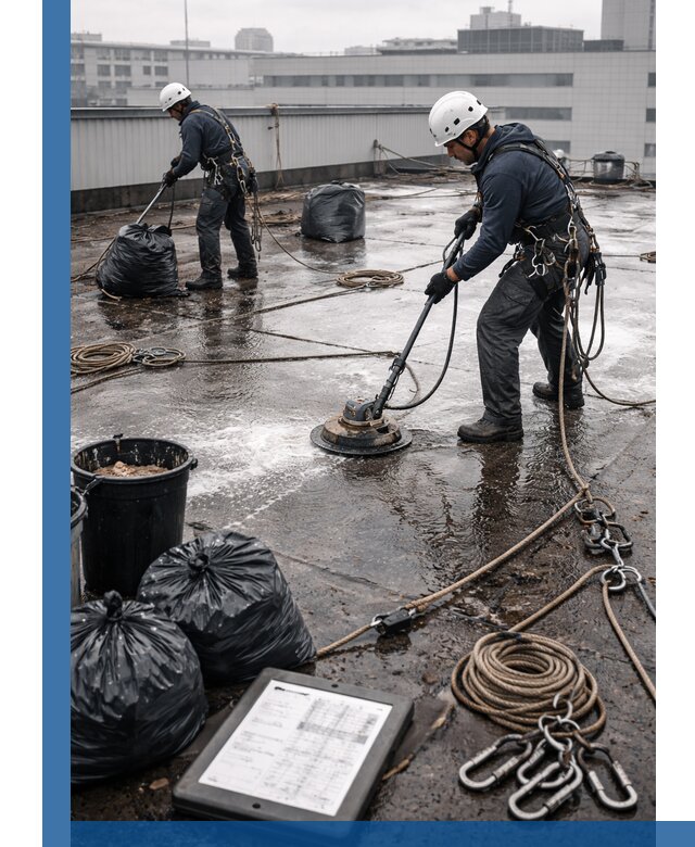 Плановая очистка кровли по графику в Ростове-на-Доне для безопасности