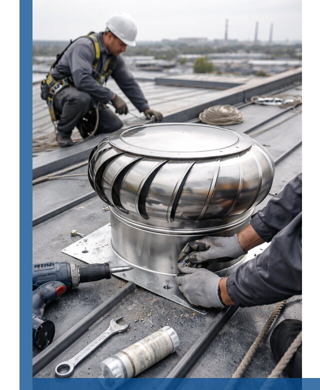 Установка дефлекторов на кровле в Ростове-на-Доне профессионально