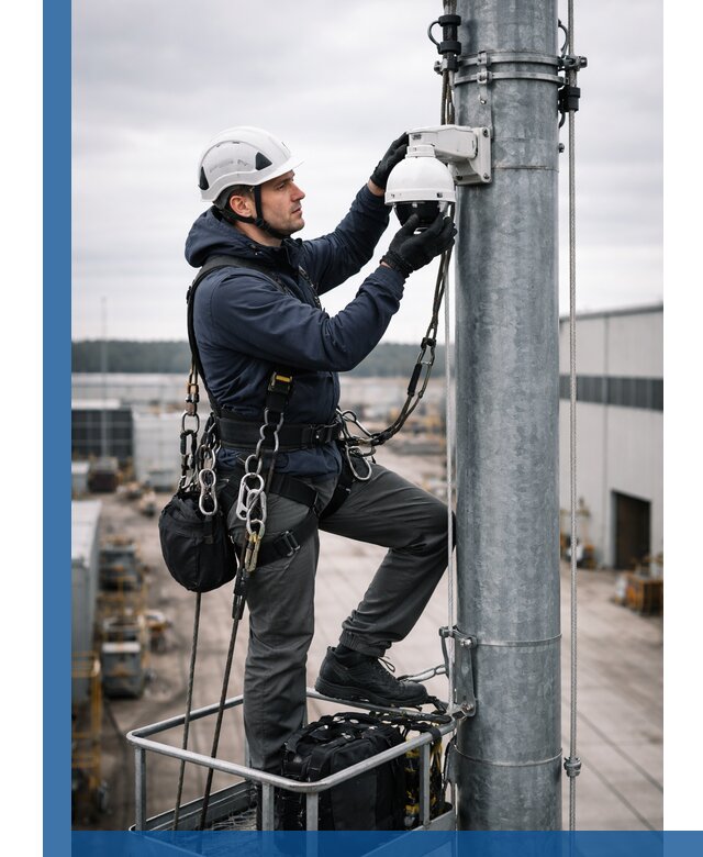 Профессиональная установка видеокамер на мачте в Ростове-на-Доне