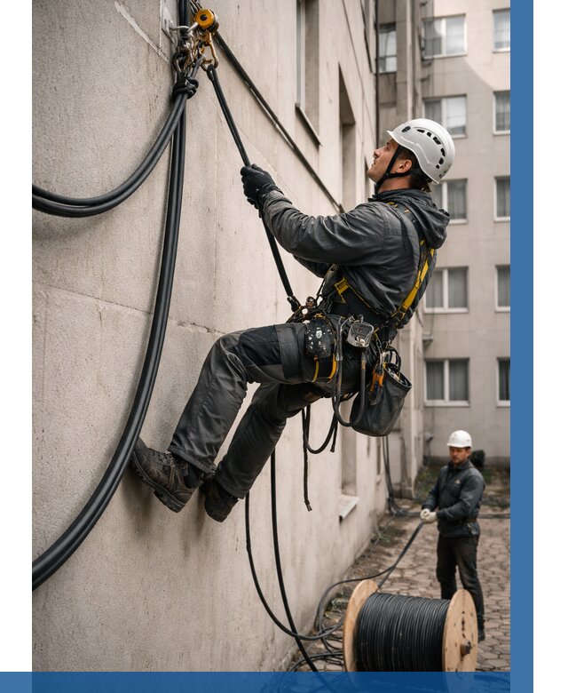 Протяжка кабеля питания на высоте в Ростове-на-Доне от 469 р. | ВЫСОТНИК-Рст