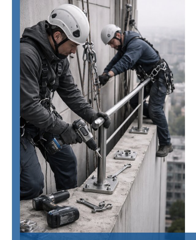 Монтаж перил на высоте в Ростове-на-Доне для жилых и промобъектов