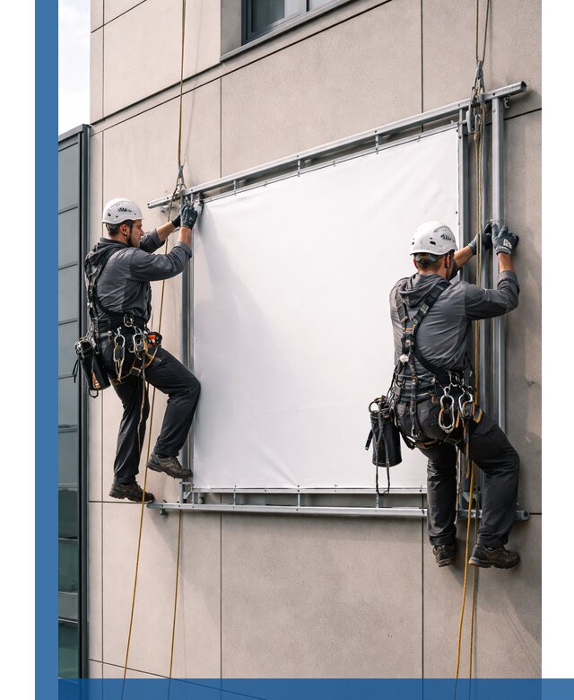 Монтаж наружной рекламной вывески в Ростове-на-Доне под ключ