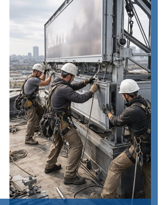 Монтаж крышной рекламной конструкции в Ростове-на-Доне от 62574 р.|ВЫСОТНИК-Рст