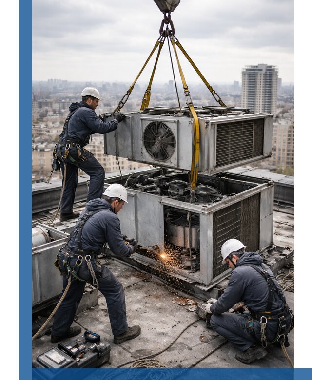 Демонтаж крышной установки в Ростове-на-Доне любой сложности