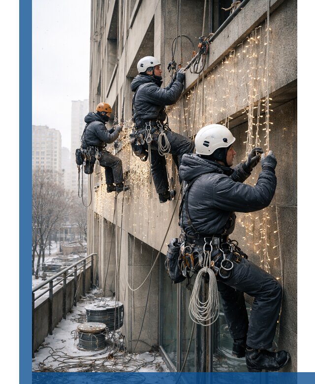 Монтаж новогодней иллюминации и украшение фасадов в Ростове-на-Доне