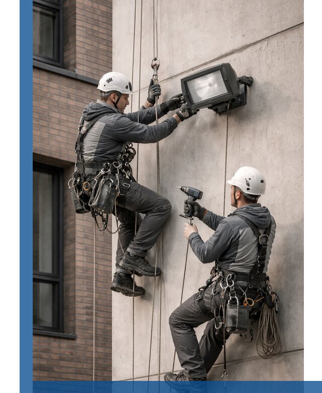 Профессиональный монтаж фасадных прожекторов в Ростове-на-Доне под ключ