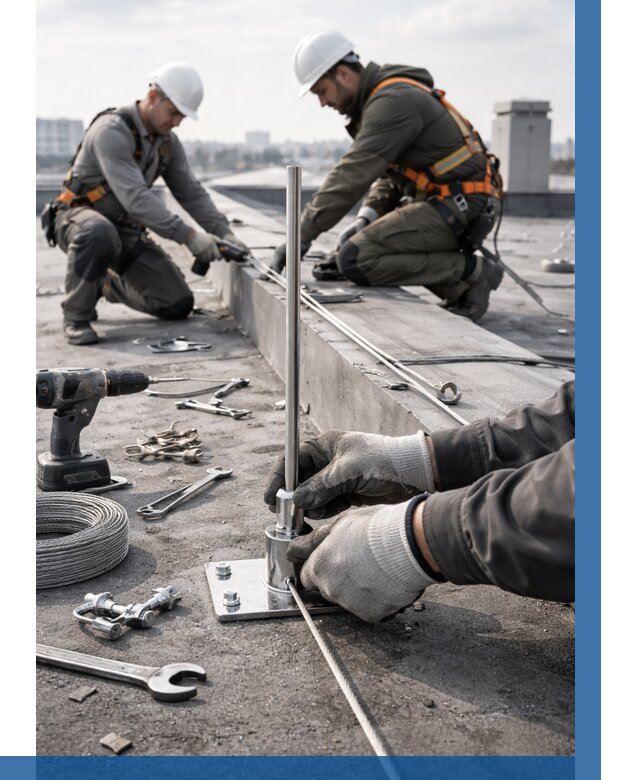 Монтаж молниезащиты на кровле в Ростове-на-Доне цена от 26073 р. | ВЫСОТНИК-Рст