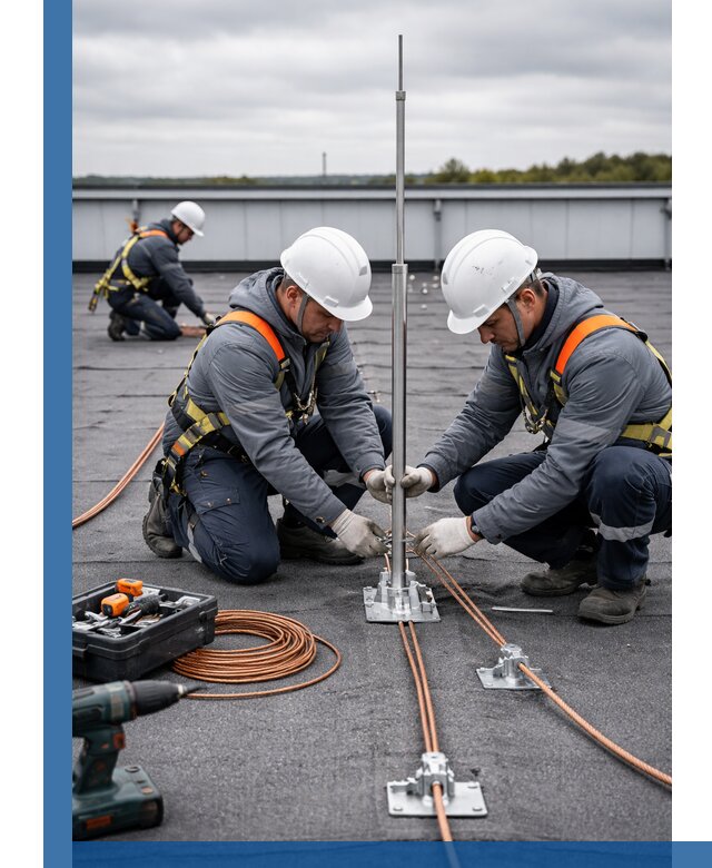 Монтаж молниезащиты на кровле в Ростове-на-Доне под ключ с гарантией