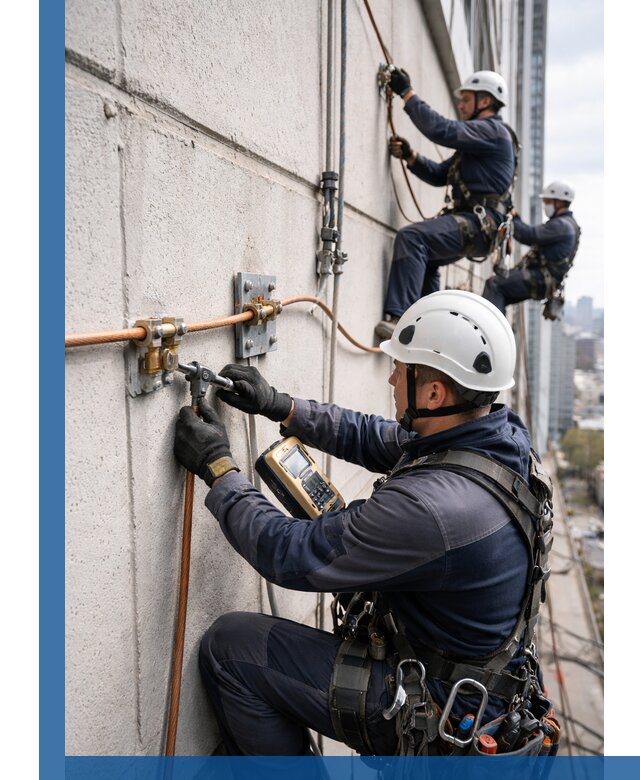 Монтаж системы заземления здания и молниезащиты в Ростове-на-Доне