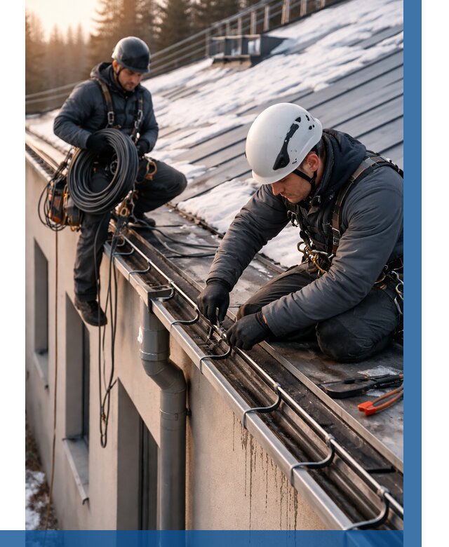 Монтаж греющего кабеля на кровле в Ростове-на-Доне от 469 р. | ВЫСОТНИК-Рст