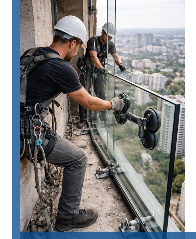 Монтаж стеклянных ограждений под ключ с гарантией в Ростове-на-Доне