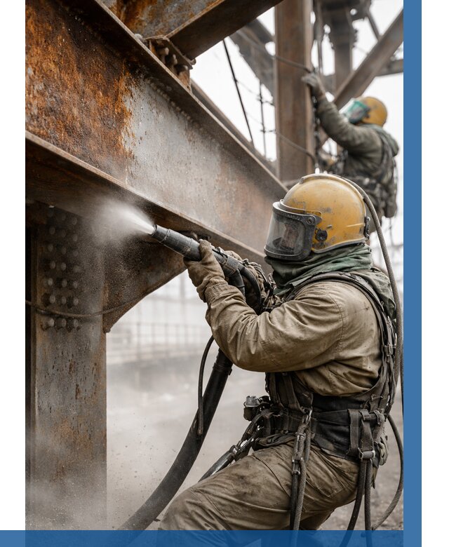 Пескоструйная очистка металлоконструкций в Ростове-на-Доне по 626 р.  ВЫСОТНИК-Рст