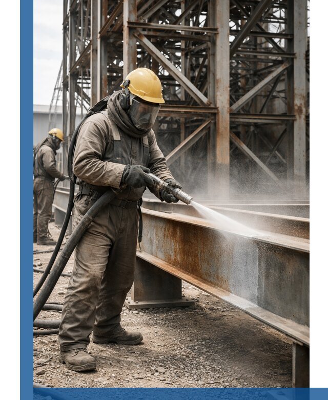 Пескоструйная очистка металлоконструкций в Ростове-на-Доне промышленная