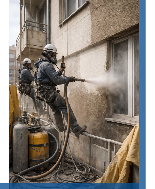 Пескоструйная очистка фасада в Ростове-на-Доне от 678 р. | ВЫСОТНИК-Рст