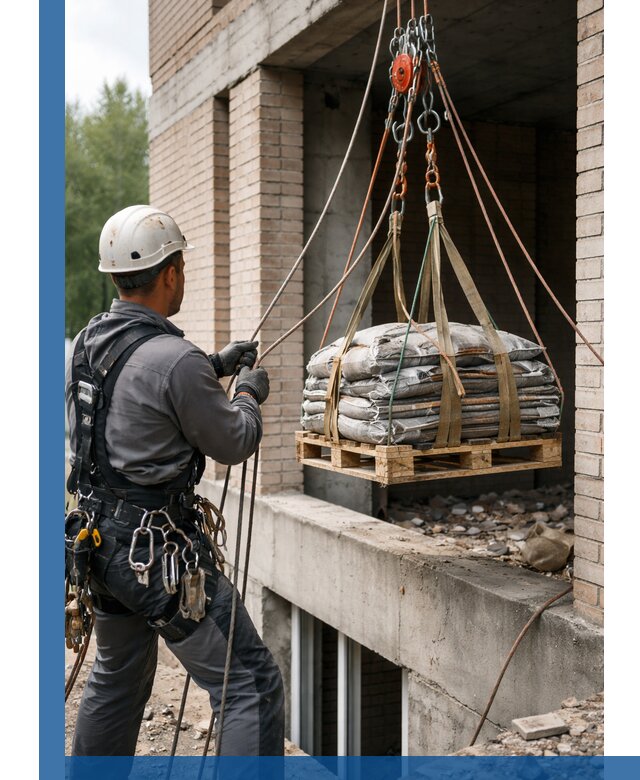 Подъем материалов на этаж веревками в Ростове-на-Доне оперативно