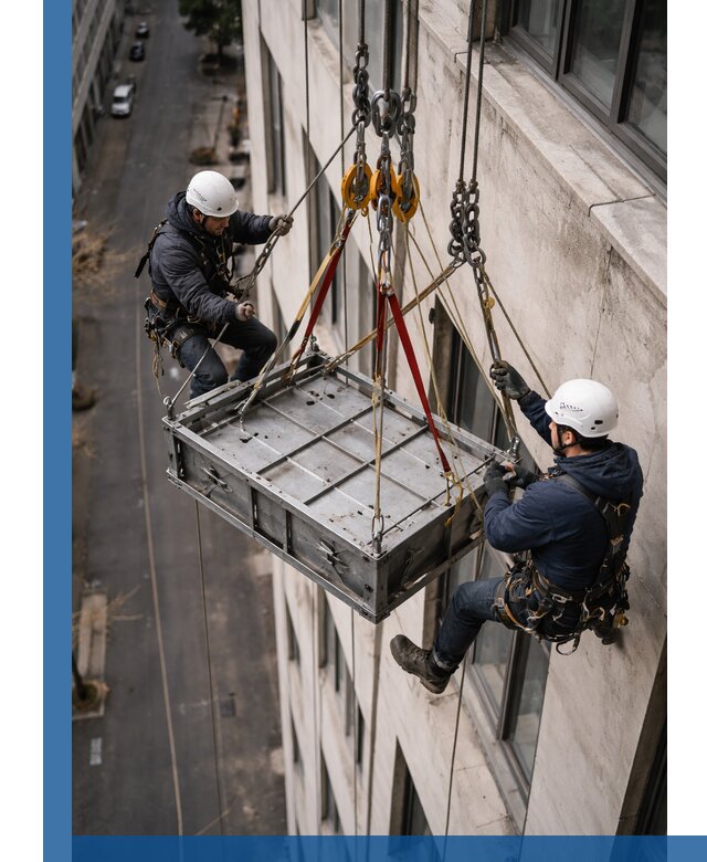 Спуск и подъем грузов по фасаду в Ростове-на-Доне для зданий