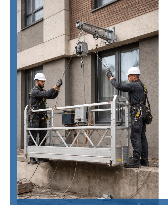 Монтаж и подъем фасадной люльки в Ростове-на-Доне с гарантией безопасности