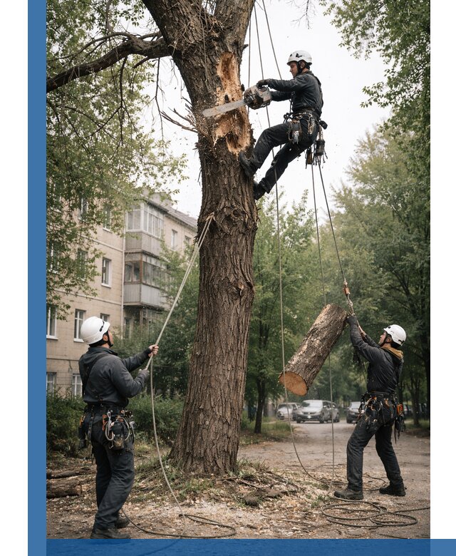Срочное удаление аварийных деревьев в Ростове-на-Доне с гарантией безопасности